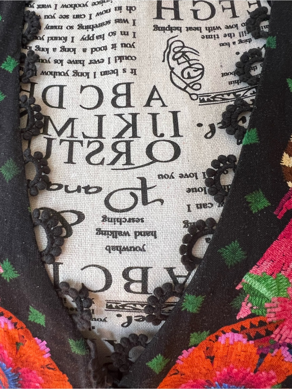 FARM Rio Blooming Gardens Black Maxi Kaftan Dress with Floral Print XL - Picture 5 of 16